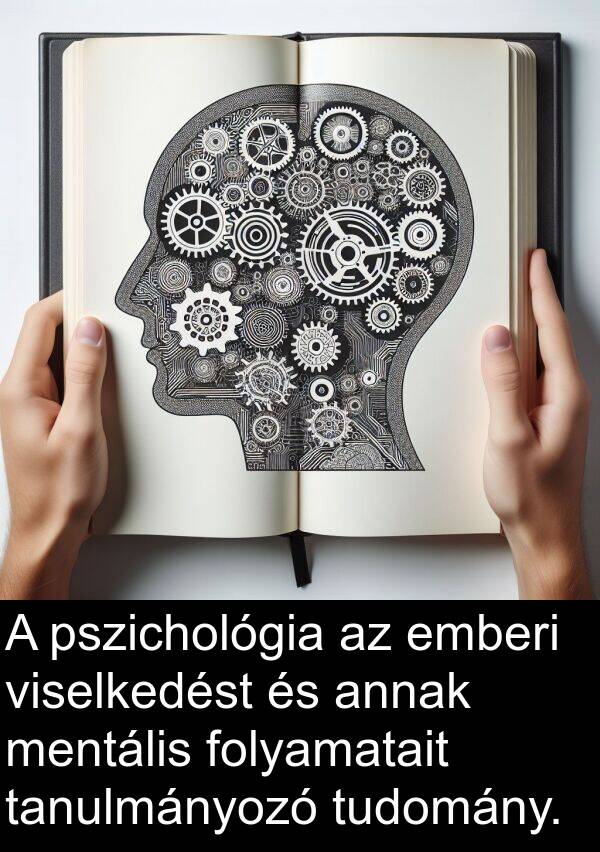 tudomány: A pszichológia az emberi viselkedést és annak mentális folyamatait tanulmányozó tudomány.