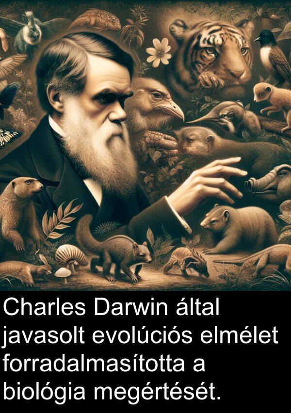 evolúciós: Charles Darwin által javasolt evolúciós elmélet forradalmasította a biológia megértését.