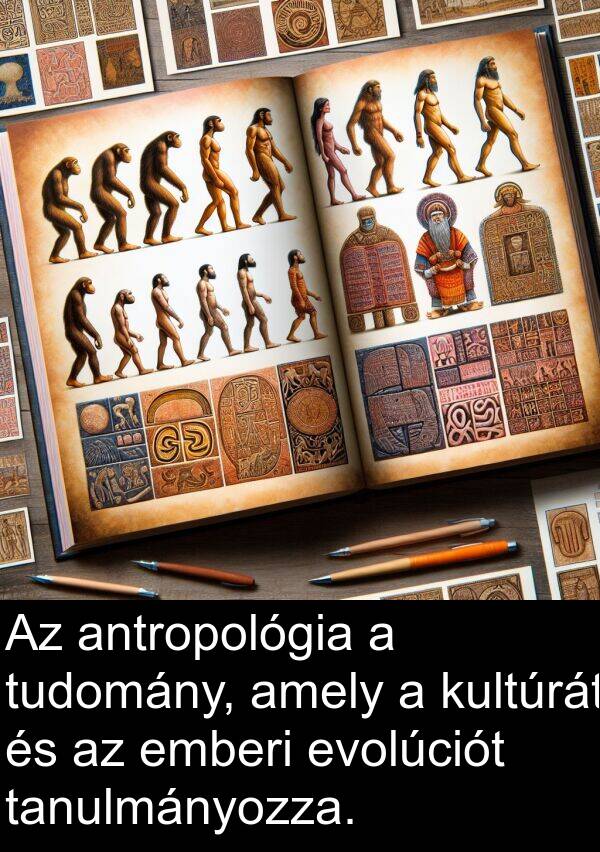 tudomány: Az antropológia a tudomány, amely a kultúrát és az emberi evolúciót tanulmányozza.