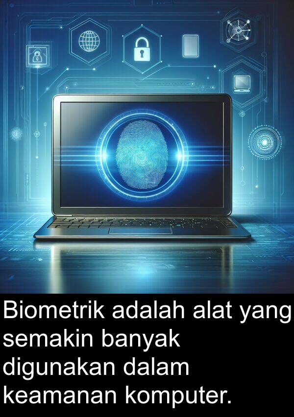 keamanan: Biometrik adalah alat yang semakin banyak digunakan dalam keamanan komputer.