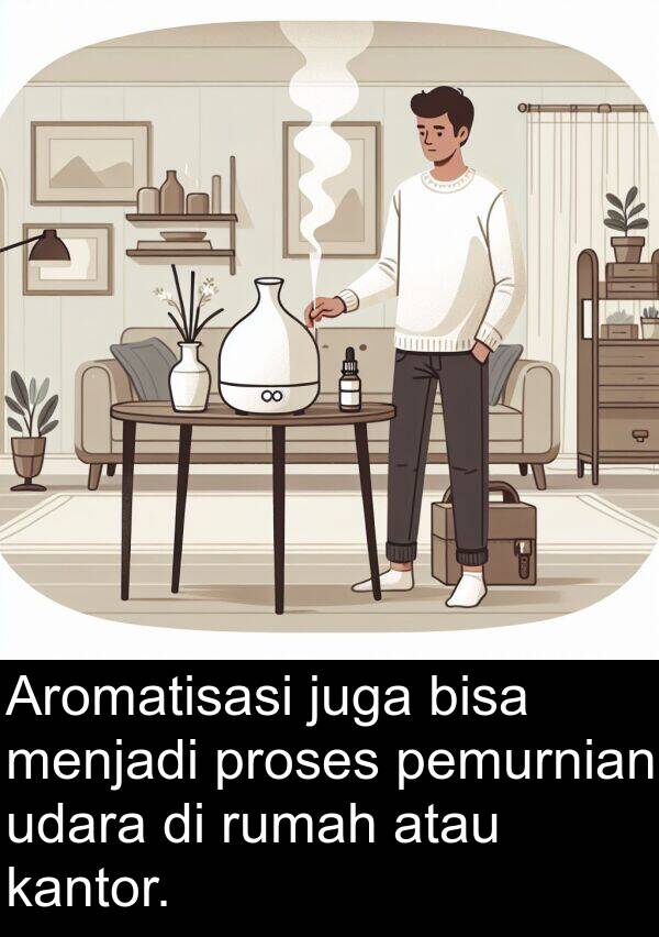 kantor: Aromatisasi juga bisa menjadi proses pemurnian udara di rumah atau kantor.