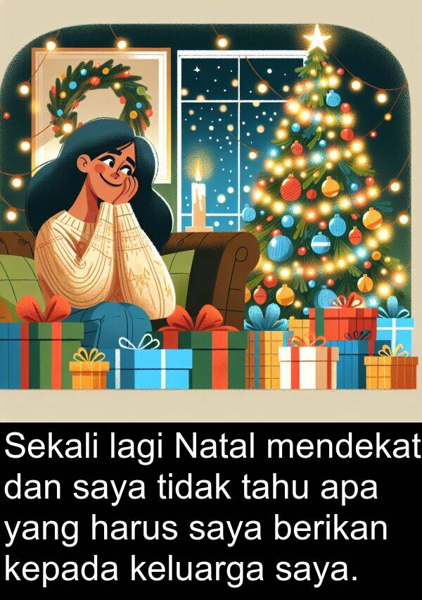 keluarga: Sekali lagi Natal mendekat dan saya tidak tahu apa yang harus saya berikan kepada keluarga saya.