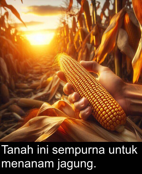 untuk: Tanah ini sempurna untuk menanam jagung.