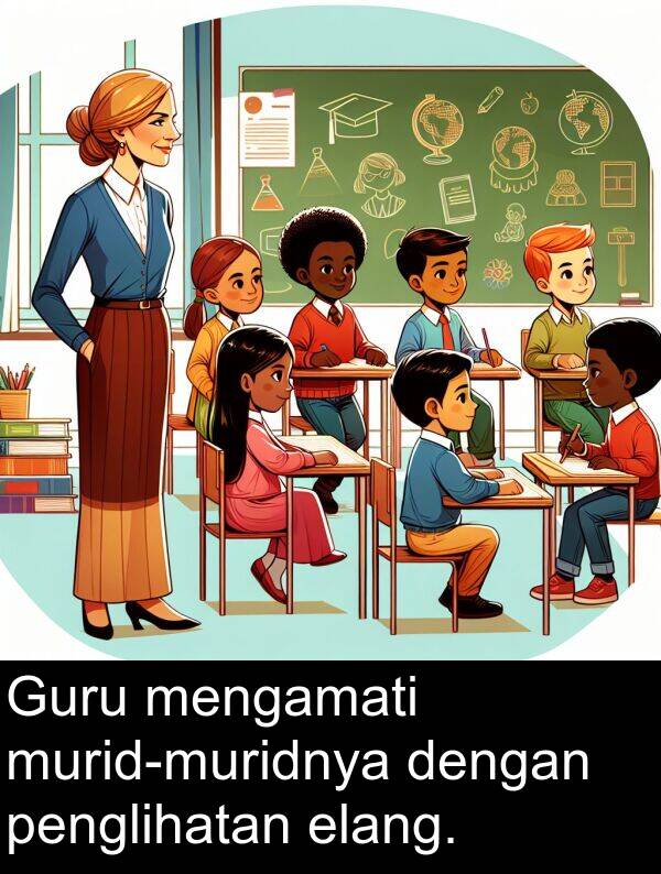 elang: Guru mengamati murid-muridnya dengan penglihatan elang.