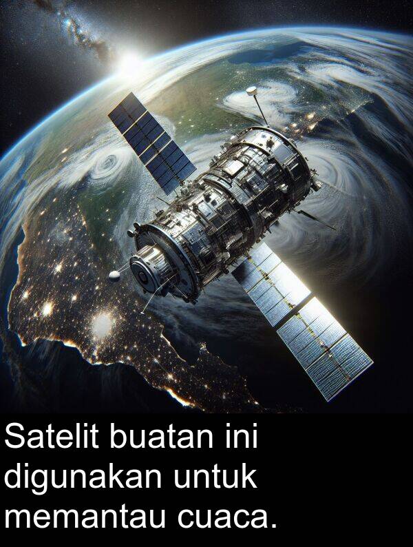 cuaca: Satelit buatan ini digunakan untuk memantau cuaca.