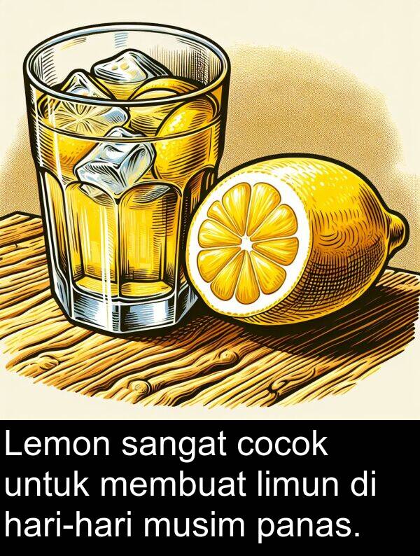 panas: Lemon sangat cocok untuk membuat limun di hari-hari musim panas.