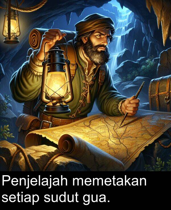 gua: Penjelajah memetakan setiap sudut gua.