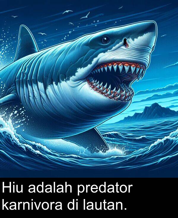 lautan: Hiu adalah predator karnivora di lautan.