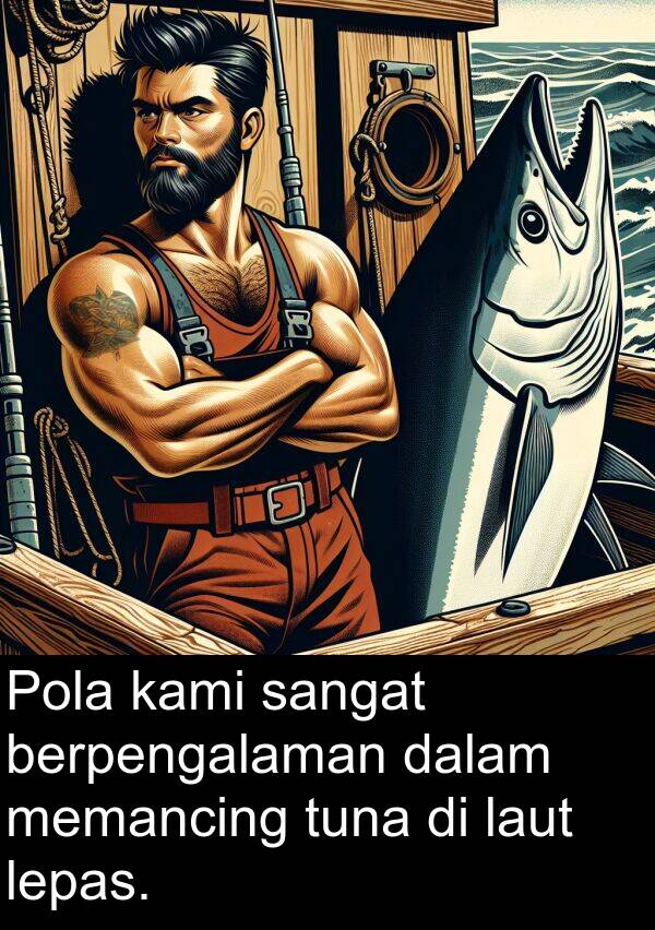 lepas: Pola kami sangat berpengalaman dalam memancing tuna di laut lepas.