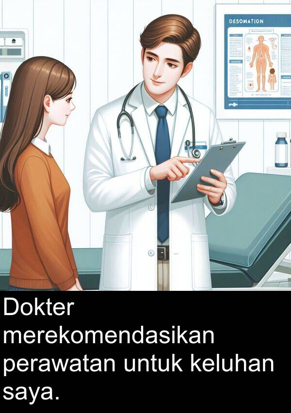 keluhan: Dokter merekomendasikan perawatan untuk keluhan saya.