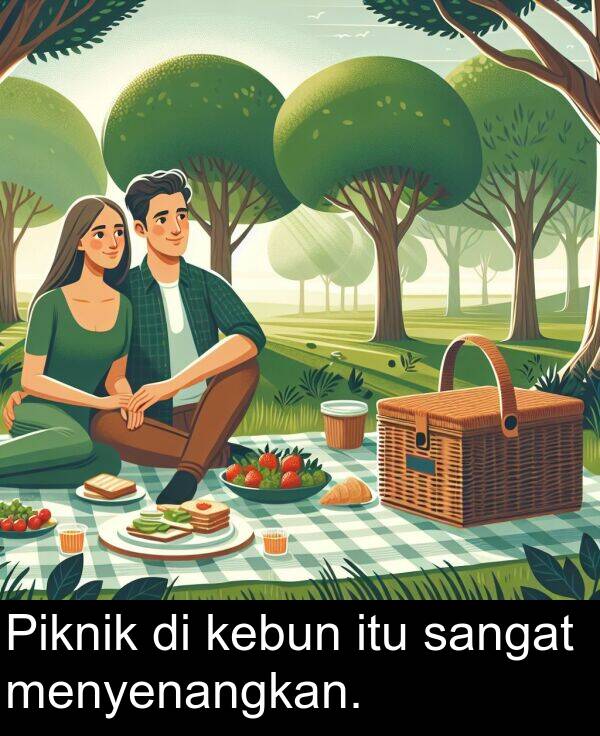 kebun: Piknik di kebun itu sangat menyenangkan.