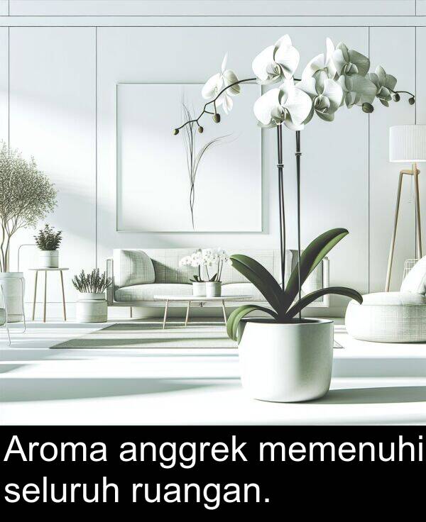 ruangan: Aroma anggrek memenuhi seluruh ruangan.