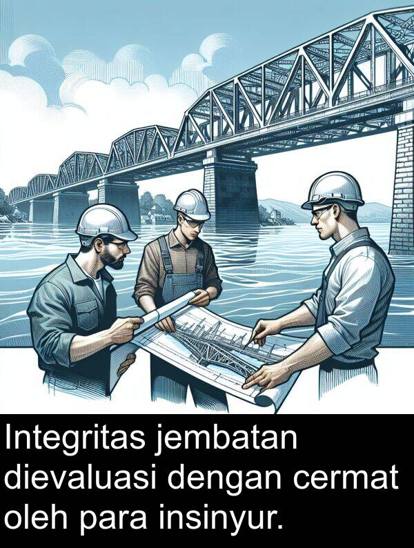 oleh: Integritas jembatan dievaluasi dengan cermat oleh para insinyur.