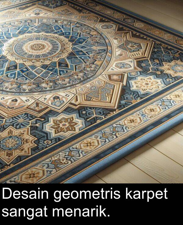 karpet: Desain geometris karpet sangat menarik.