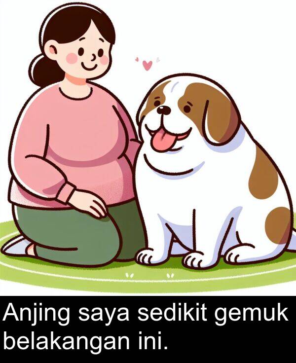 saya: Anjing saya sedikit gemuk belakangan ini.