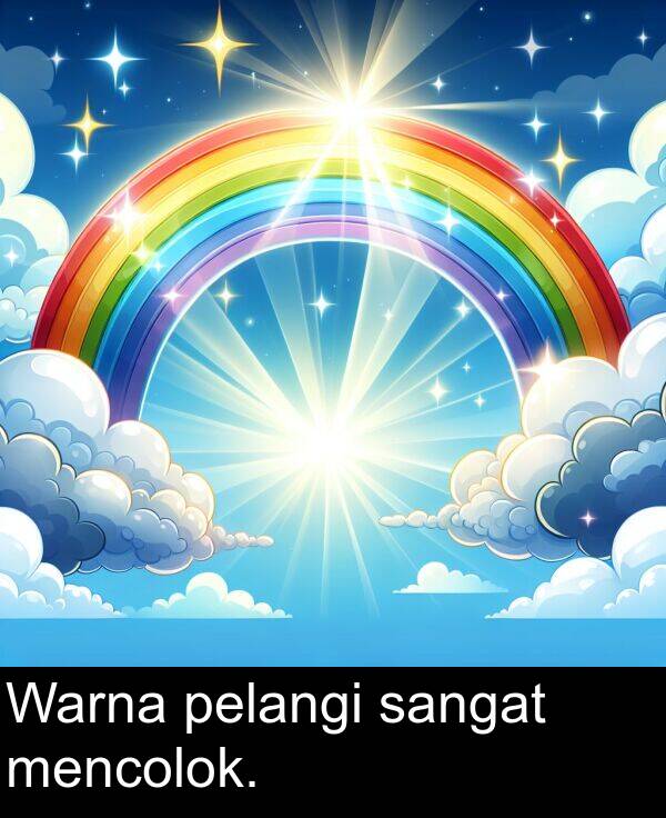 pelangi: Warna pelangi sangat mencolok.