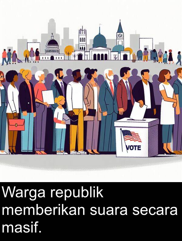 republik: Warga republik memberikan suara secara masif.