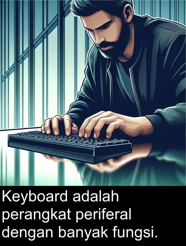 fungsi: Keyboard adalah perangkat periferal dengan banyak fungsi.