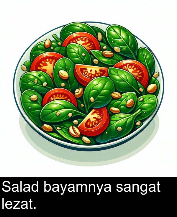 lezat: Salad bayamnya sangat lezat.