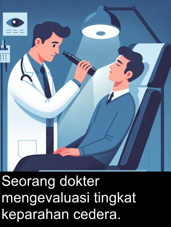 cedera: Seorang dokter mengevaluasi tingkat keparahan cedera.