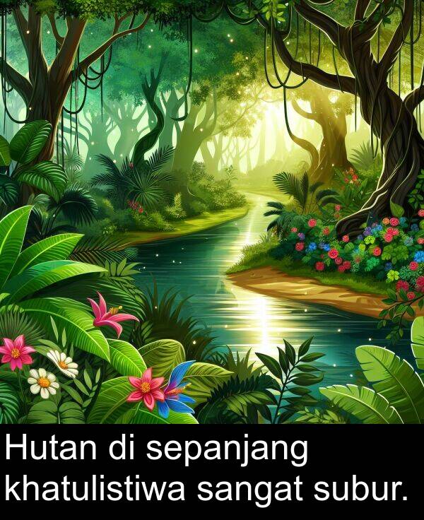 sepanjang: Hutan di sepanjang khatulistiwa sangat subur.