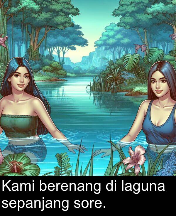 laguna: Kami berenang di laguna sepanjang sore.