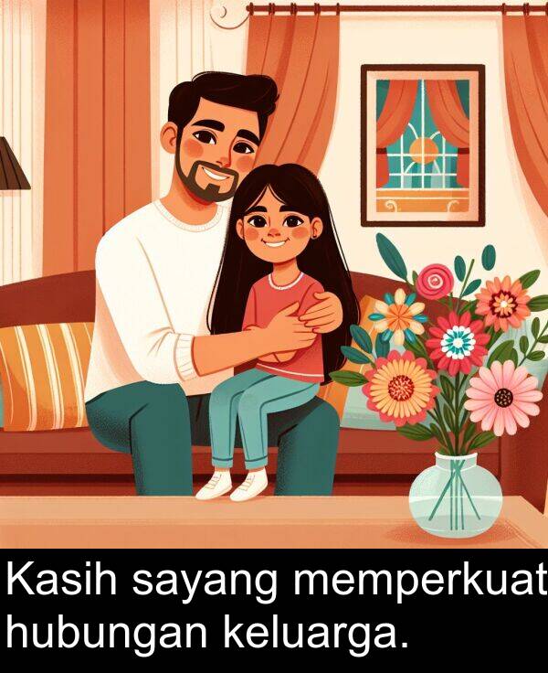 hubungan: Kasih sayang memperkuat hubungan keluarga.