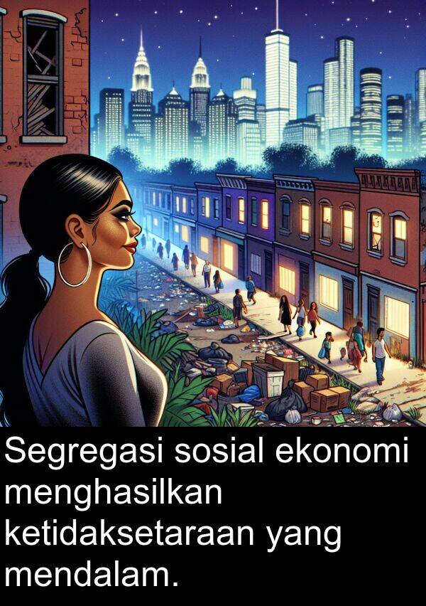 ekonomi: Segregasi sosial ekonomi menghasilkan ketidaksetaraan yang mendalam.