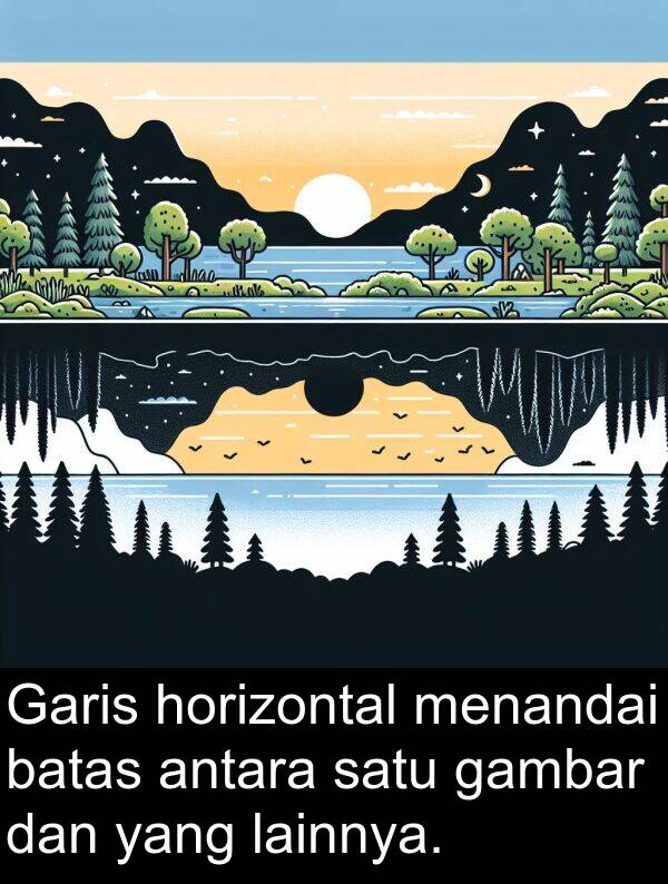 lainnya: Garis horizontal menandai batas antara satu gambar dan yang lainnya.