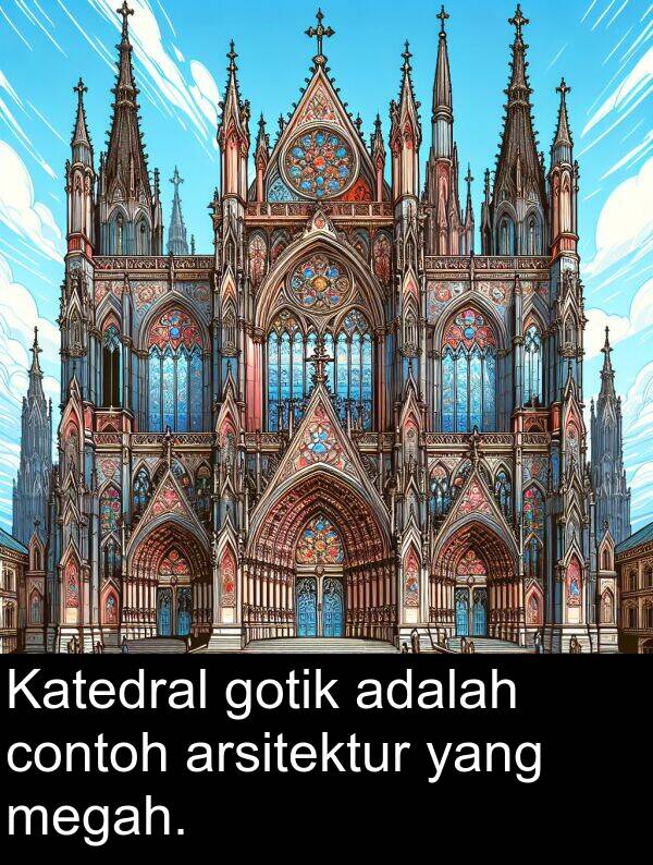 contoh: Katedral gotik adalah contoh arsitektur yang megah.