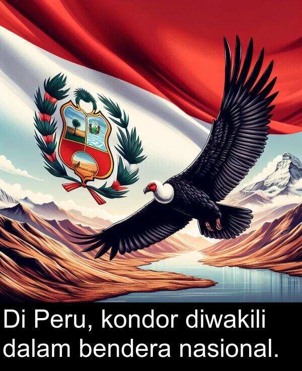 nasional: Di Peru, kondor diwakili dalam bendera nasional.