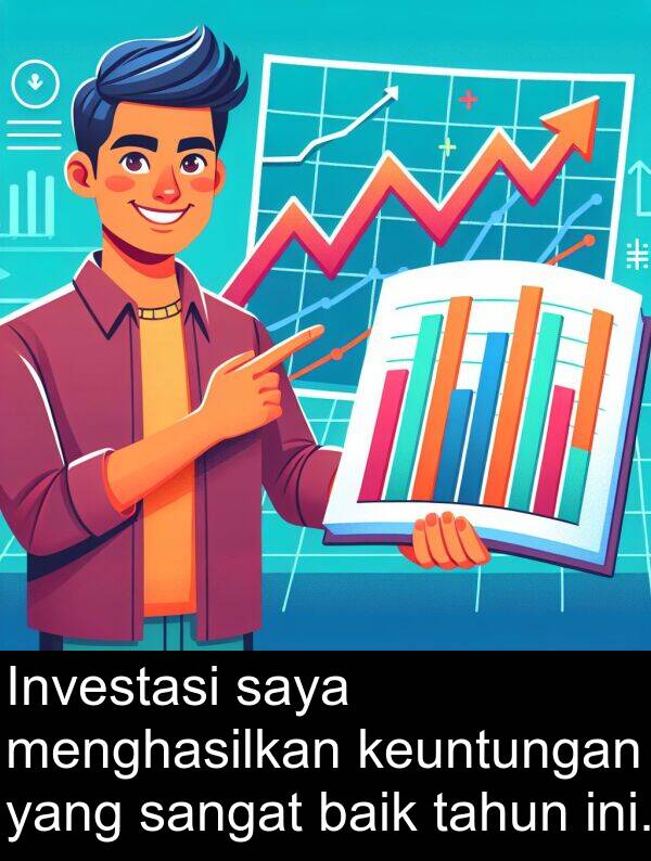 tahun: Investasi saya menghasilkan keuntungan yang sangat baik tahun ini.