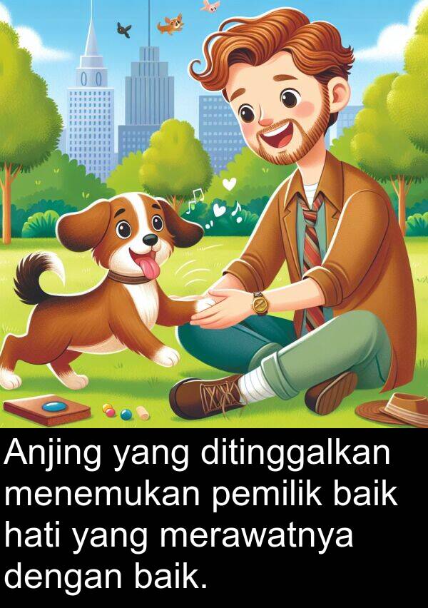 pemilik: Anjing yang ditinggalkan menemukan pemilik baik hati yang merawatnya dengan baik.