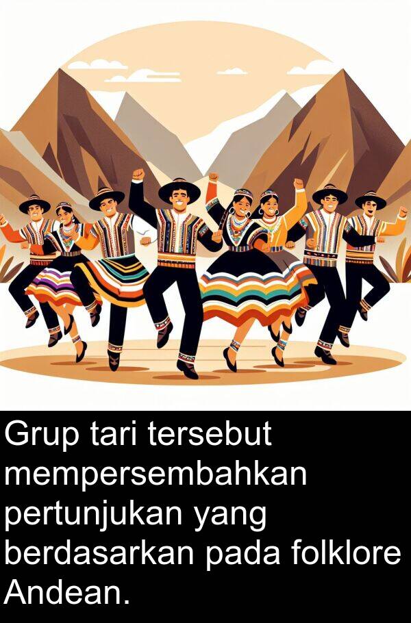 tari: Grup tari tersebut mempersembahkan pertunjukan yang berdasarkan pada folklore Andean.