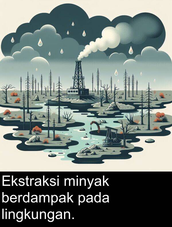 lingkungan: Ekstraksi minyak berdampak pada lingkungan.