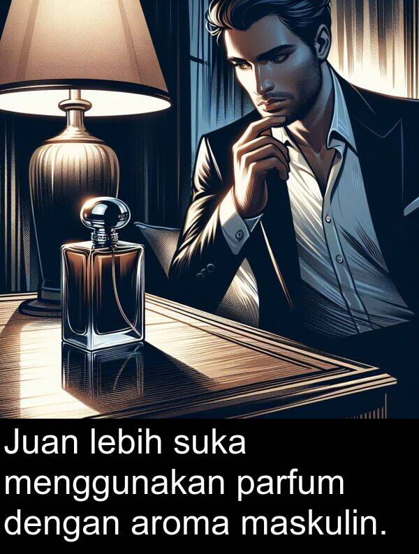 lebih: Juan lebih suka menggunakan parfum dengan aroma maskulin.