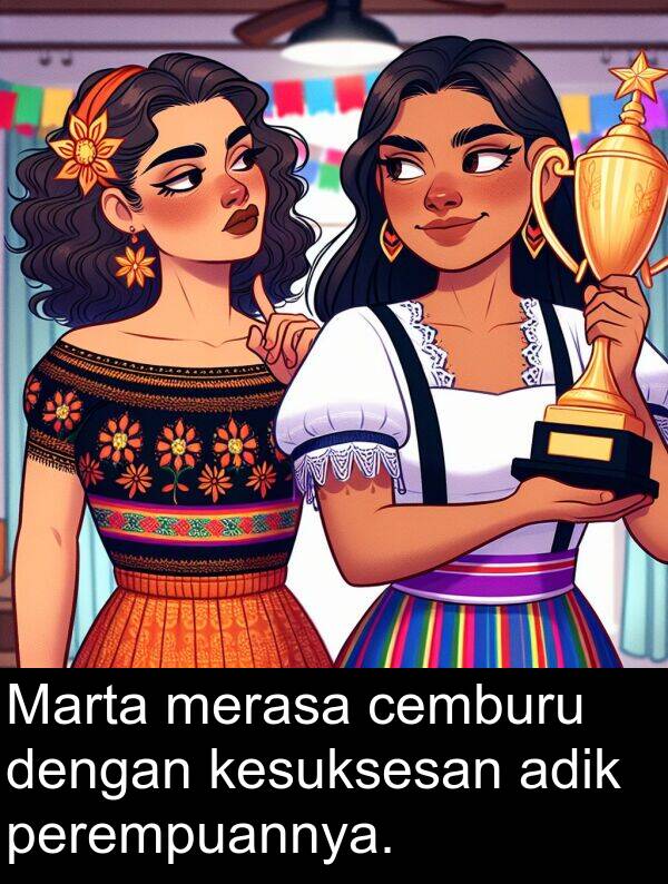 cemburu: Marta merasa cemburu dengan kesuksesan adik perempuannya.