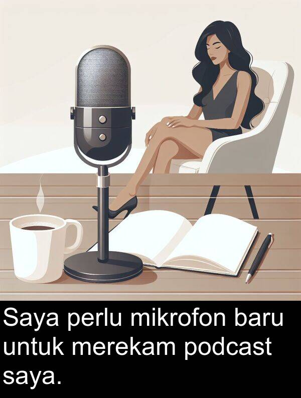 baru: Saya perlu mikrofon baru untuk merekam podcast saya.