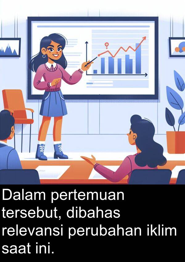 relevansi: Dalam pertemuan tersebut, dibahas relevansi perubahan iklim saat ini.