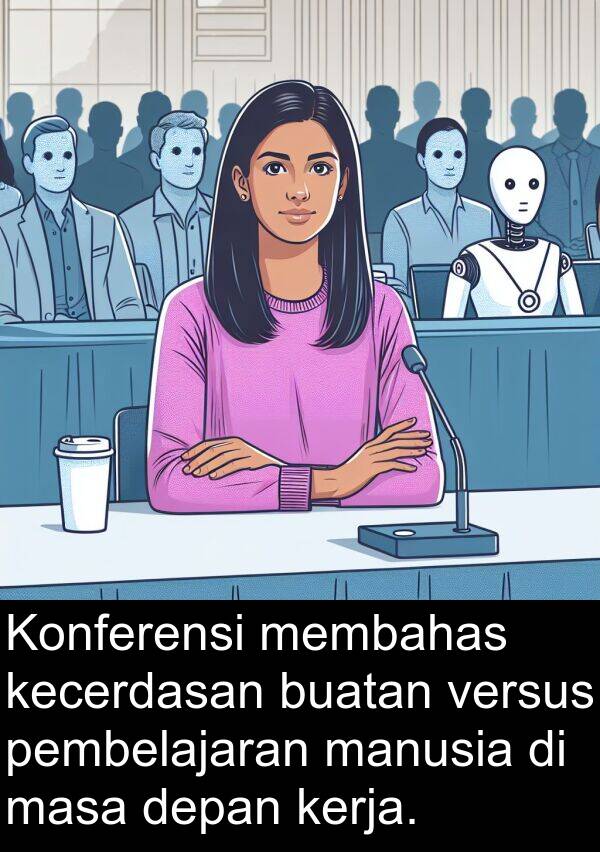 pembelajaran: Konferensi membahas kecerdasan buatan versus pembelajaran manusia di masa depan kerja.