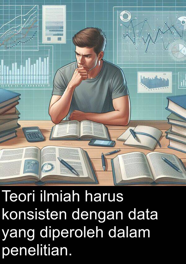 penelitian: Teori ilmiah harus konsisten dengan data yang diperoleh dalam penelitian.