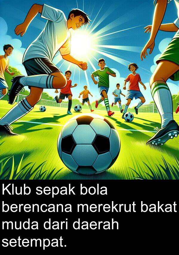 daerah: Klub sepak bola berencana merekrut bakat muda dari daerah setempat.