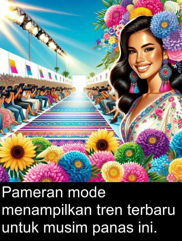 panas: Pameran mode menampilkan tren terbaru untuk musim panas ini.