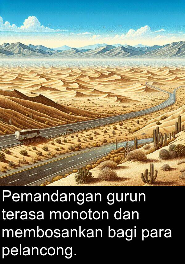 para: Pemandangan gurun terasa monoton dan membosankan bagi para pelancong.