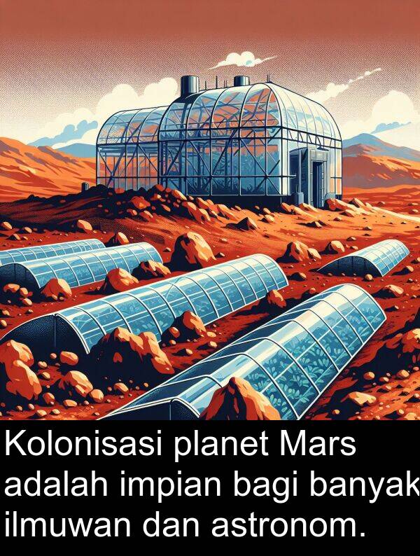 ilmuwan: Kolonisasi planet Mars adalah impian bagi banyak ilmuwan dan astronom.