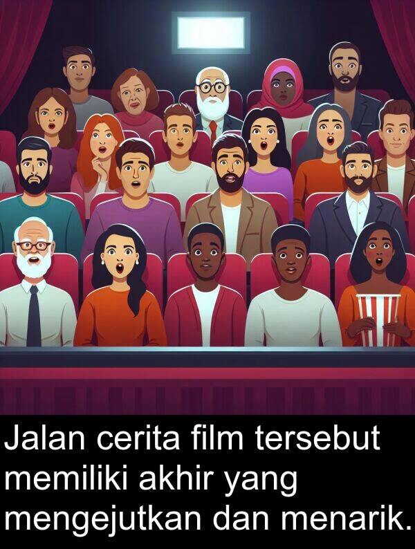 cerita: Jalan cerita film tersebut memiliki akhir yang mengejutkan dan menarik.