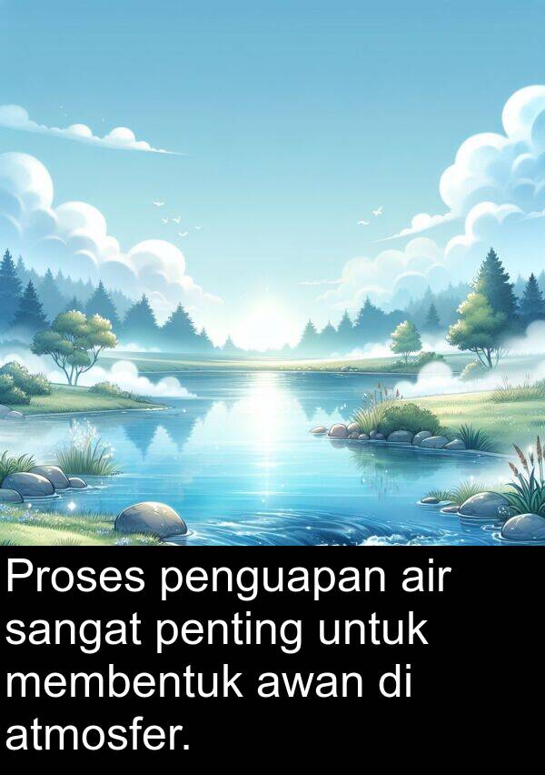 membentuk: Proses penguapan air sangat penting untuk membentuk awan di atmosfer.