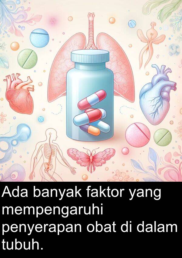 obat: Ada banyak faktor yang mempengaruhi penyerapan obat di dalam tubuh.