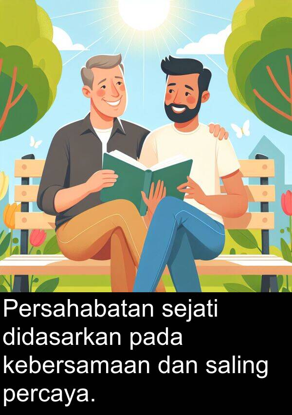 kebersamaan: Persahabatan sejati didasarkan pada kebersamaan dan saling percaya.