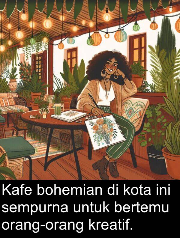 sempurna: Kafe bohemian di kota ini sempurna untuk bertemu orang-orang kreatif.